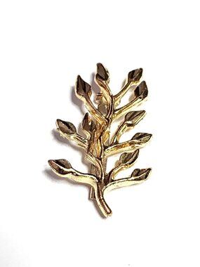 Gold-tone leaf & branch brooch - Edition Atlas